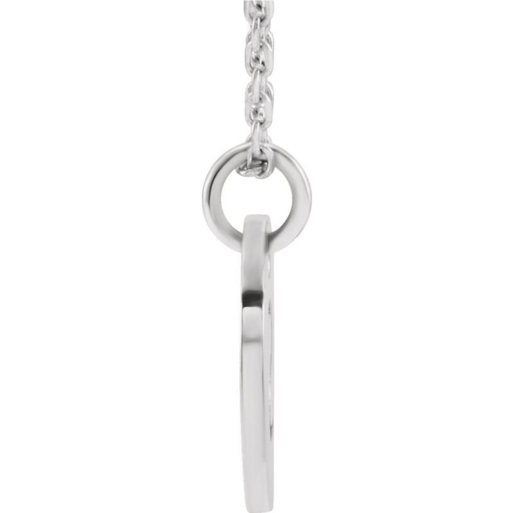 Sterling Silver Initial S, Small 10mm Pierced Disc Necklace, 16-18 In. - Picture 2 of 5